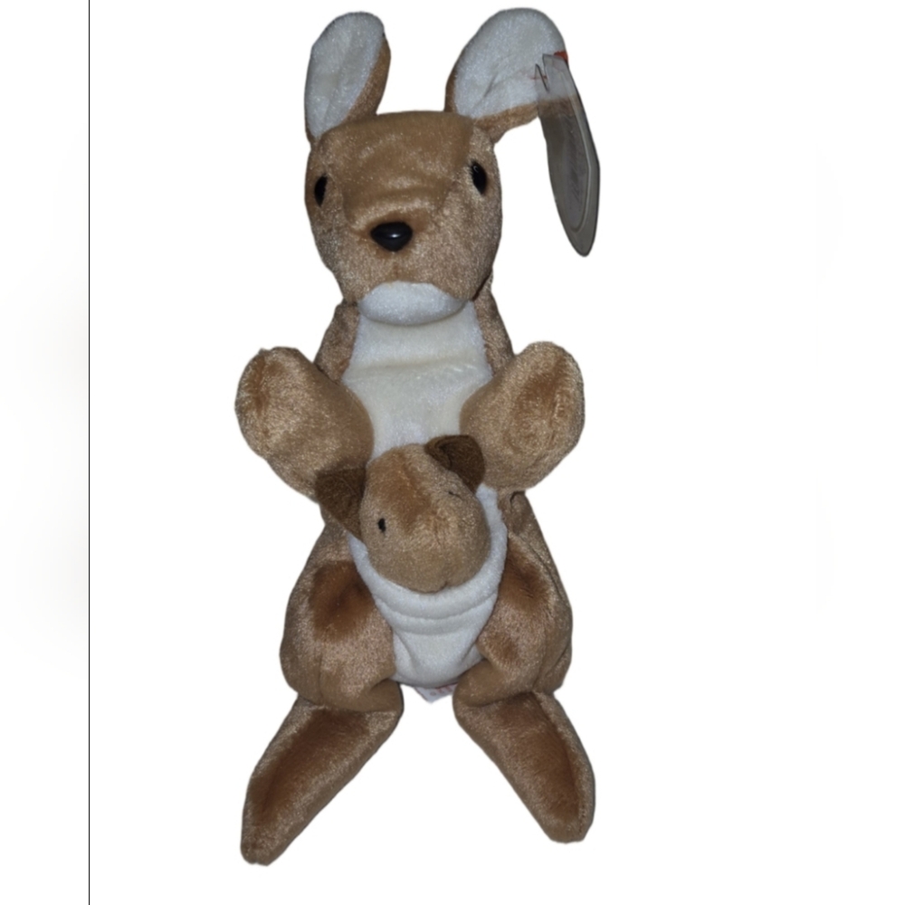 96 Ty Beanie Baby Pouch The Kangaroo Plush With Baby In Pouch 1996 Vintage